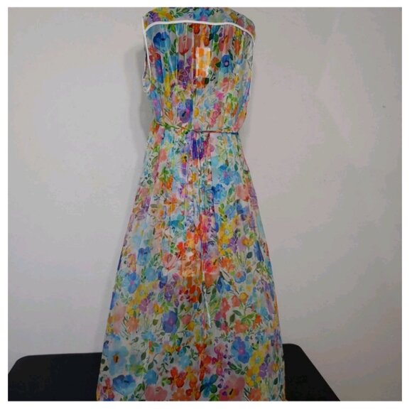 Johnny Was Jade Dylane Wild Blooms Silk Maxi Dress With Slip - Size M NEW - Picture 8 of 14